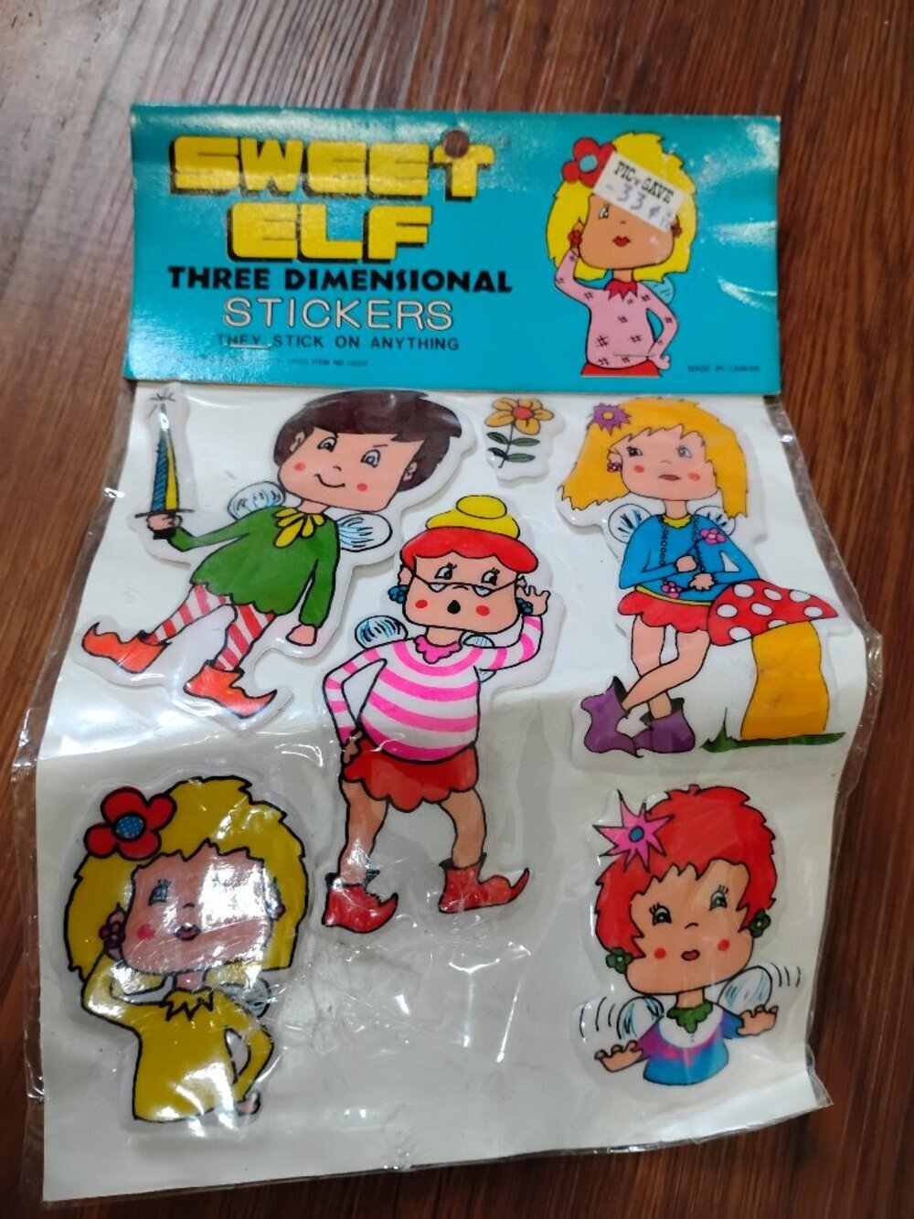 Vintage 80s Sweet Elf 3D Stickers